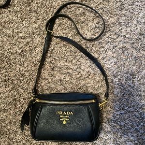 Prada multi-way black crossbody belt bag authentic